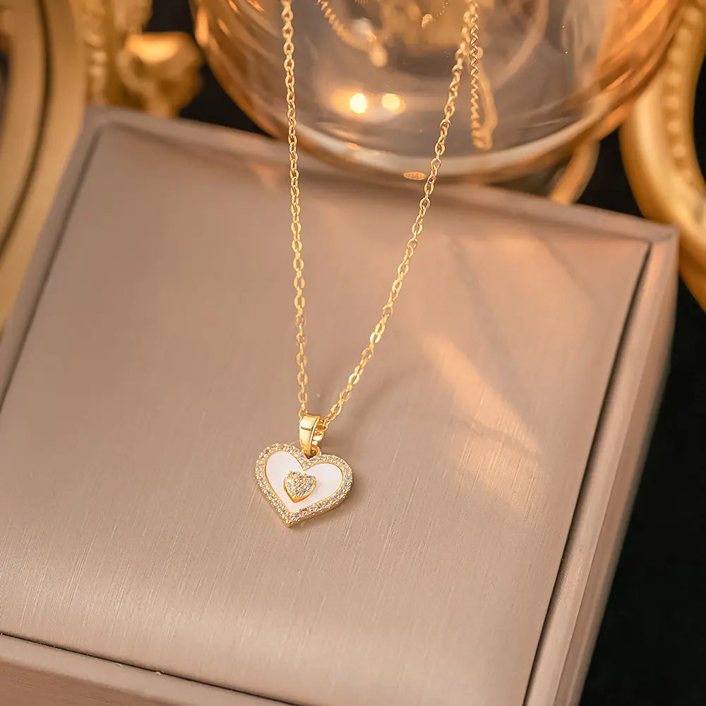 52 MODELS of colorfast Titanium Steel Necklace for Women - Elegant Design