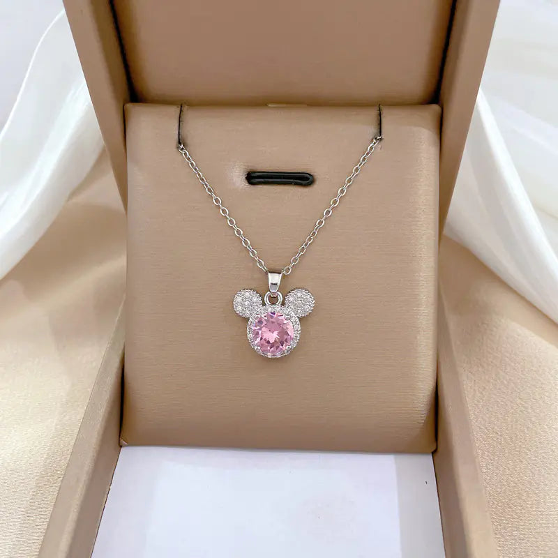 Titanium Steel Mickey Head Necklace for Women
