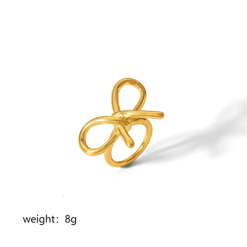 Bague en acier inoxydable plaqué or 18 carats