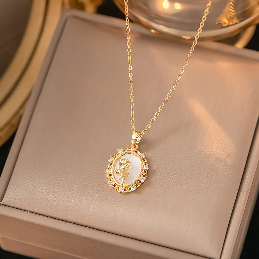 52 MODELS of colorfast Titanium Steel Necklace for Women - Elegant Design