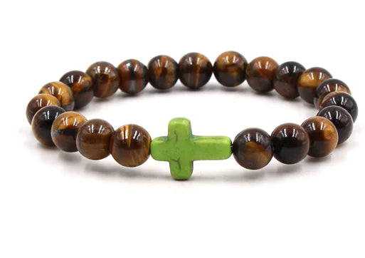 Nine-Color Turquoise Tiger Eye Buddha Bead Bracelet