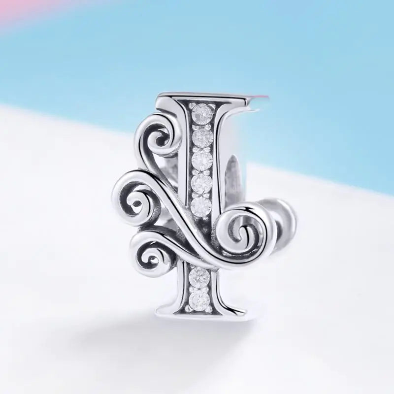 Vintage Pattern Alphabet Beads S925 Silver DIY Bracelet