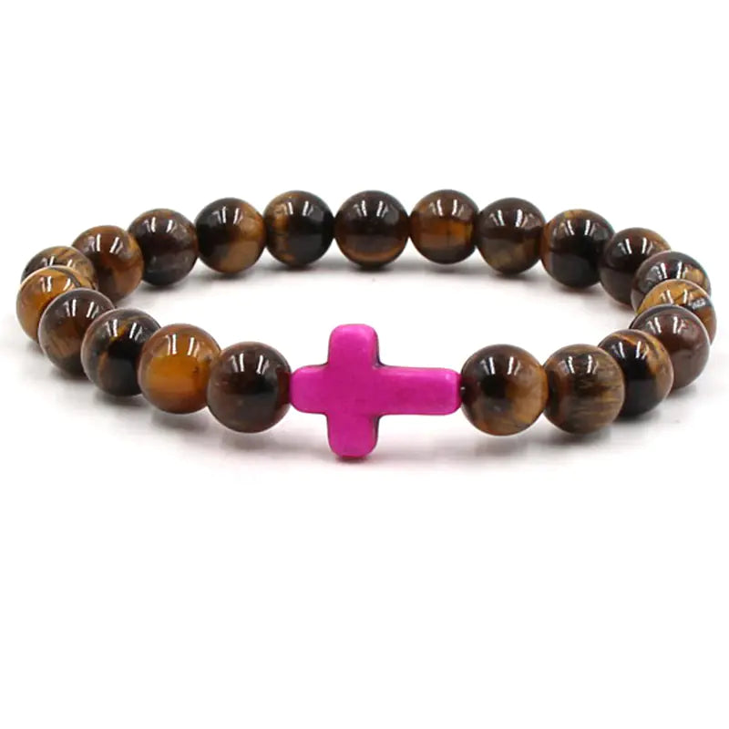 Nine-Color Turquoise Tiger Eye Buddha Bead Bracelet
