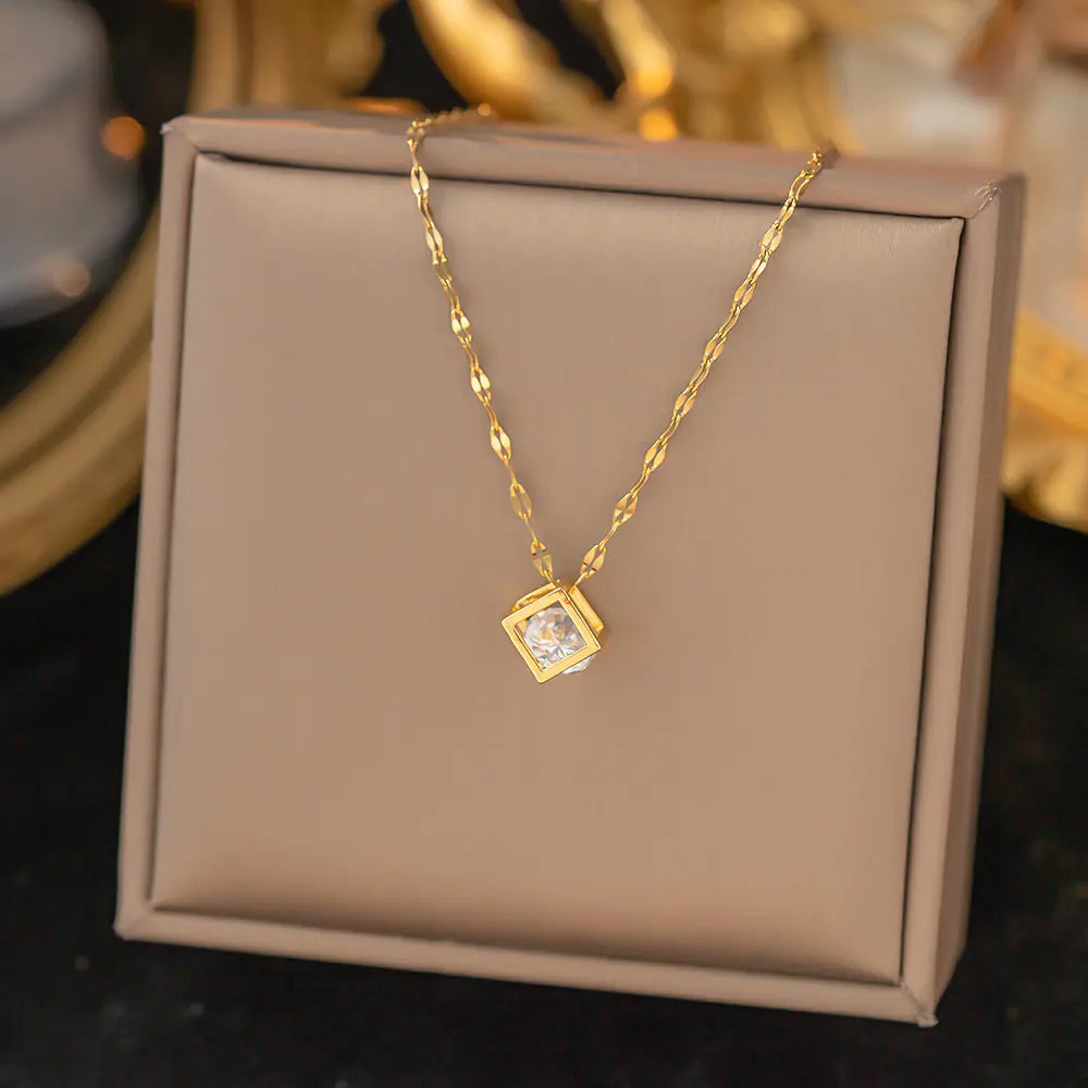 52 MODELS of colorfast Titanium Steel Necklace for Women - Elegant Design