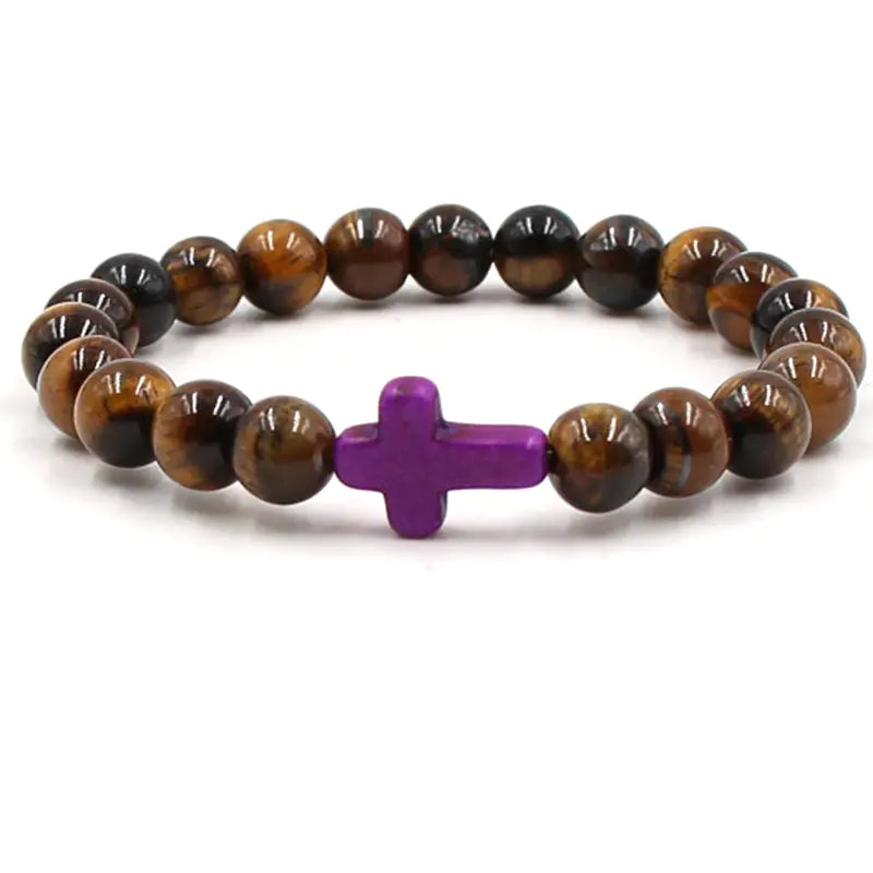 Nine-Color Turquoise Tiger Eye Buddha Bead Bracelet