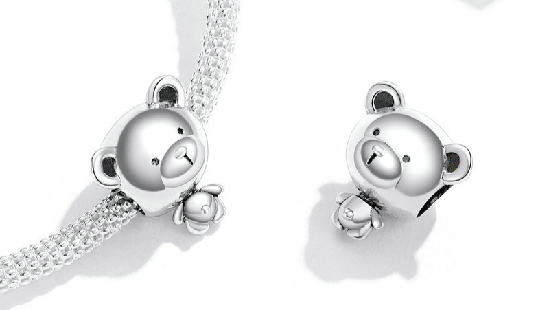 DIY Bear Beads Bracelet Accessories S925 Silver Beads