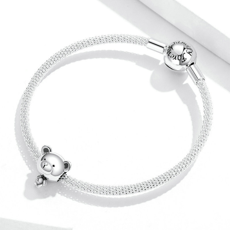 DIY Bear Beads Bracelet Accessories S925 Silver Beads