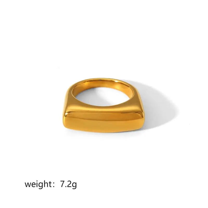 Bague en acier inoxydable plaqué or 18 carats