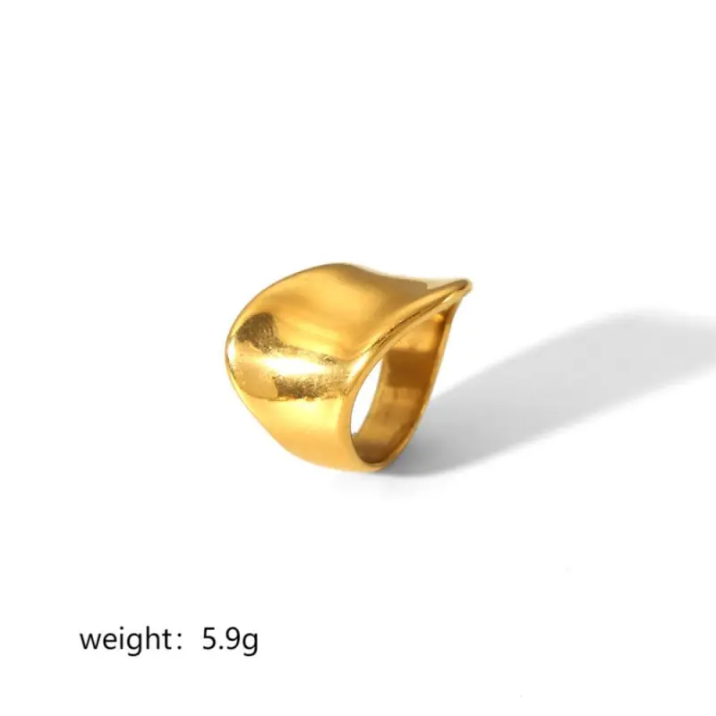Bague en acier inoxydable plaqué or 18 carats