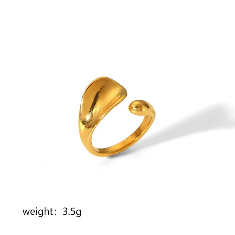 Bague en acier inoxydable plaqué or 18 carats