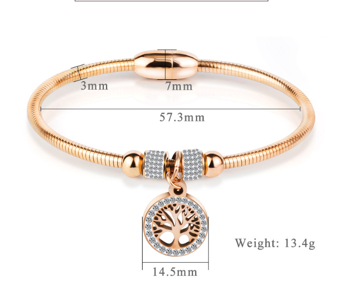 Bracelet religieux avec croix et arbre de vie (une pièce)