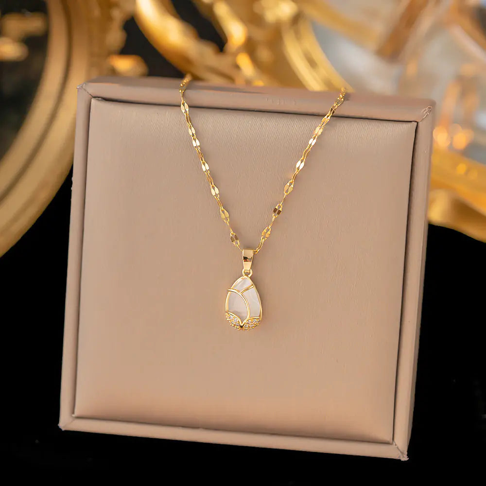 52 MODELS of colorfast Titanium Steel Necklace for Women - Elegant Design