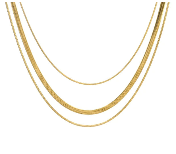 Collier Triad Elegance - Design multicouche en acier titane (une pièce)