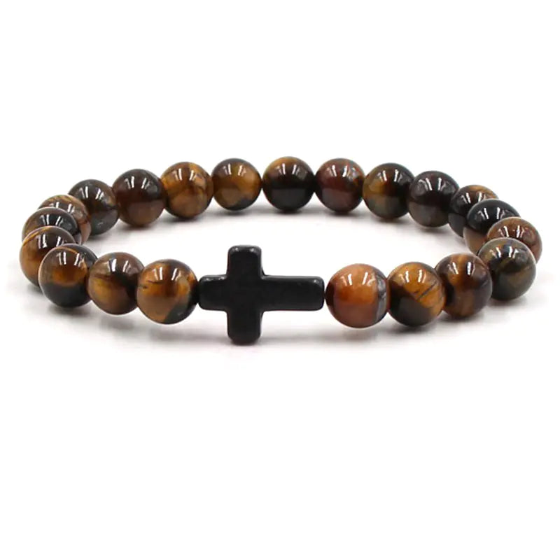 Nine-Color Turquoise Tiger Eye Buddha Bead Bracelet