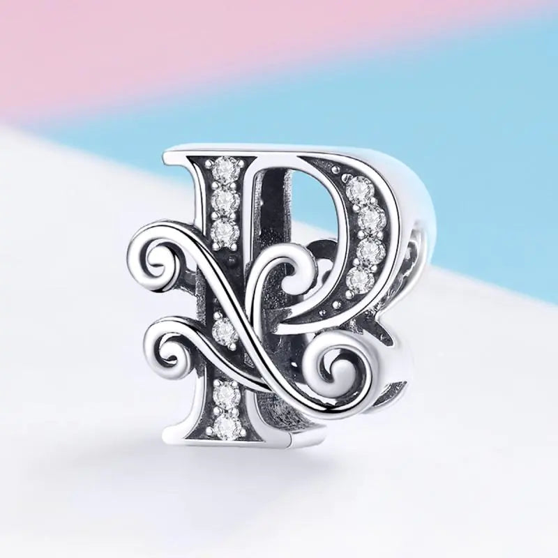 Vintage Pattern Alphabet Beads S925 Silver DIY Bracelet