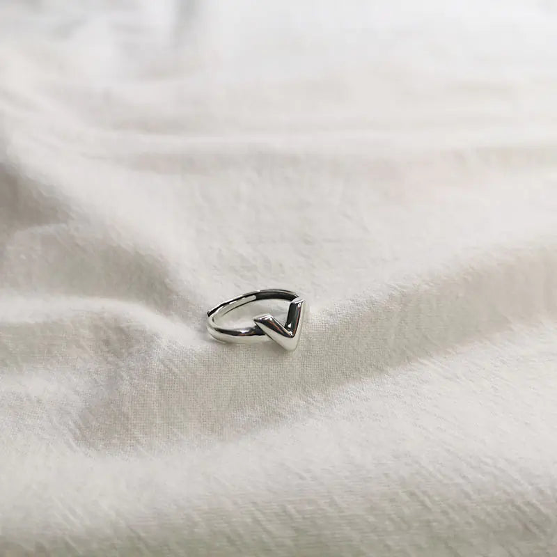 Bague V en argent sterling - Accessoire hip-hop vintage