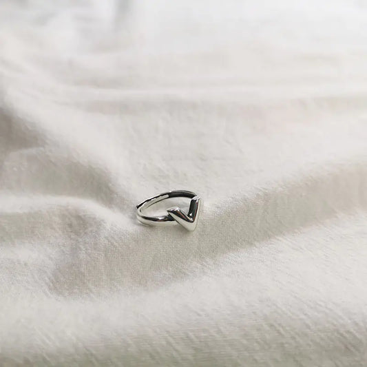 Bague V en argent sterling - Accessoire hip-hop vintage