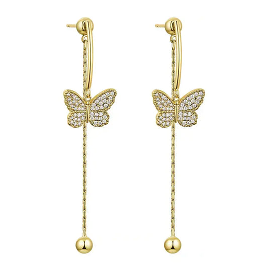 Boucles d'oreilles à pampilles papillon de qualité supérieure