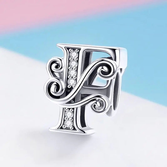 Vintage Pattern Alphabet Beads S925 Silver DIY Bracelet