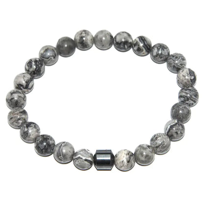 Black Tiger Eye Bead Bracelet with Natural Stone