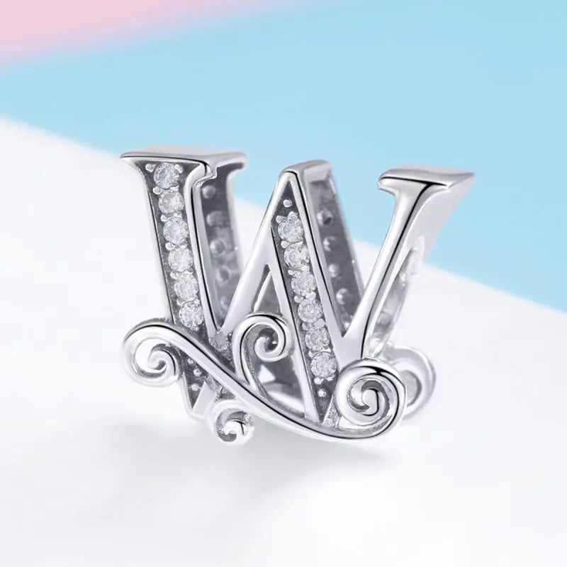 Vintage Pattern Alphabet Beads S925 Silver DIY Bracelet