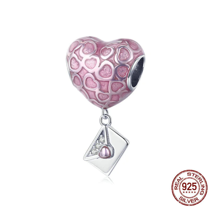 Perles en argent 925 en forme de cœur pour accessoires de bracelet
