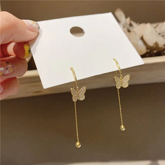 Boucles d'oreilles à pampilles papillon de qualité supérieure