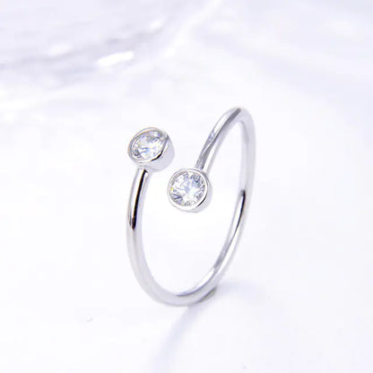 Conjunto de anéis femininos banhados a prata esterlina 925 e ouro 18K