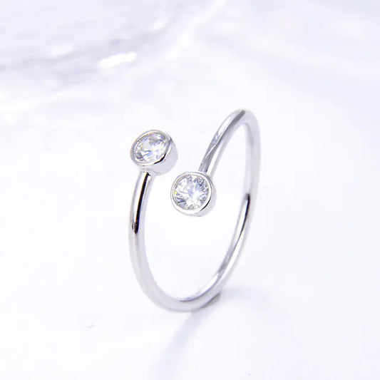 925 Sterling Silver & 18K Gold Plated Women's Ring Set