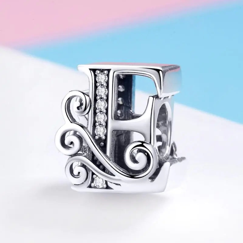 Vintage Pattern Alphabet Beads S925 Silver DIY Bracelet