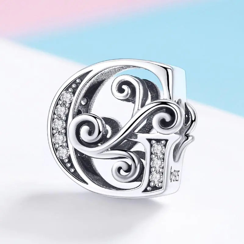 Vintage Pattern Alphabet Beads S925 Silver DIY Bracelet