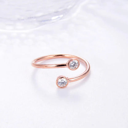 Conjunto de anéis femininos banhados a prata esterlina 925 e ouro 18K