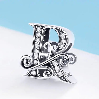 Vintage Pattern Alphabet Beads S925 Silver DIY Bracelet