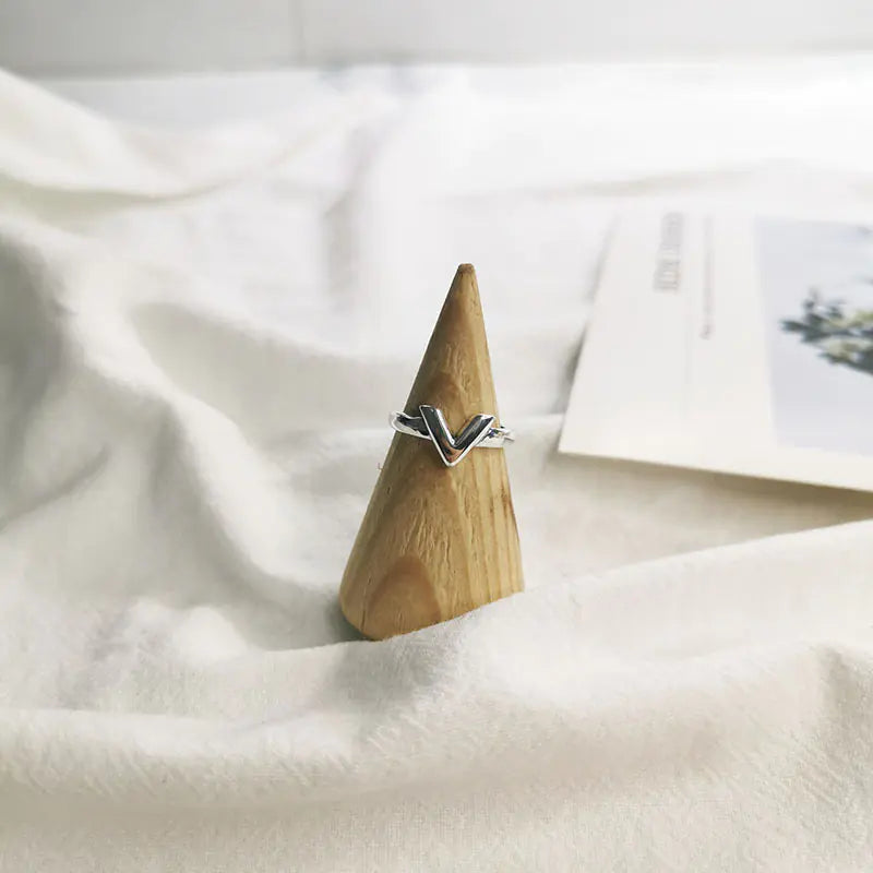 Bague V en argent sterling - Accessoire hip-hop vintage