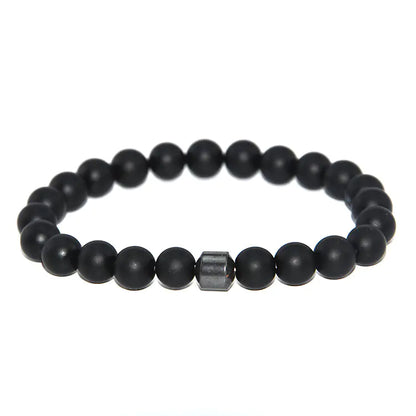 Black Tiger Eye Bead Bracelet with Natural Stone