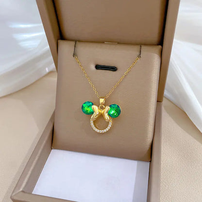 Titanium Steel Mickey Head Necklace for Women