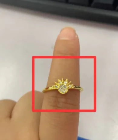Bague combinée en argent sterling avec soleil levant et lune bleue