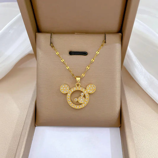 Titanium Steel Mickey Head Necklace for Women