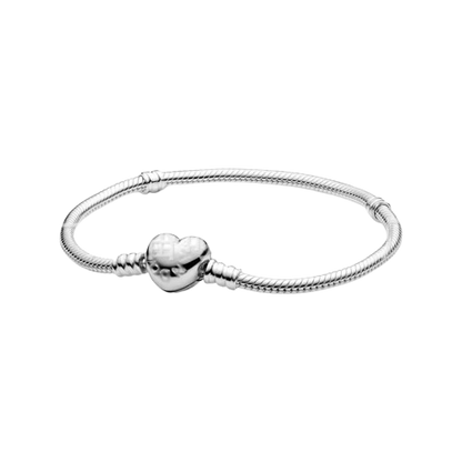 Pandora 925 Silver Rose Gold Heart Charm Bracelet DIY