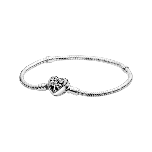 Pandora 925 Silver Rose Gold Heart Charm Bracelet DIY
