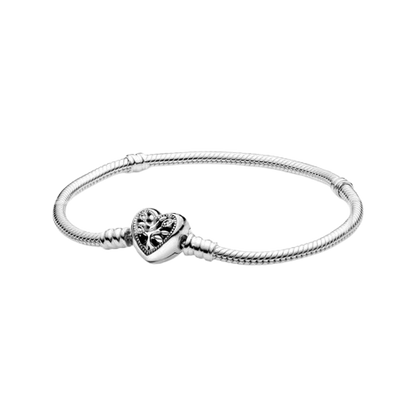 Pandora 925 Silver Rose Gold Heart Charm Bracelet DIY