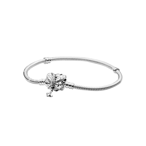 Pandora 925 Silver Rose Gold Heart Charm Bracelet DIY
