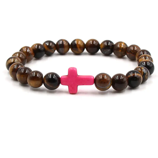 Nine-Color Turquoise Tiger Eye Buddha Bead Bracelet