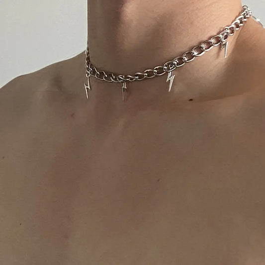 Collier éclair – Design hip-hop tendance pour homme