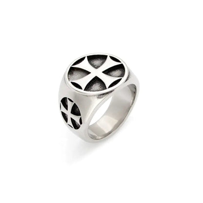 Bague croix rétro en acier titane pour homme, style punk