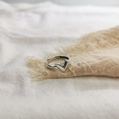 Bague V en argent sterling - Accessoire hip-hop vintage
