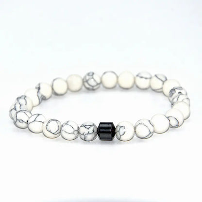 Black Tiger Eye Bead Bracelet with Natural Stone